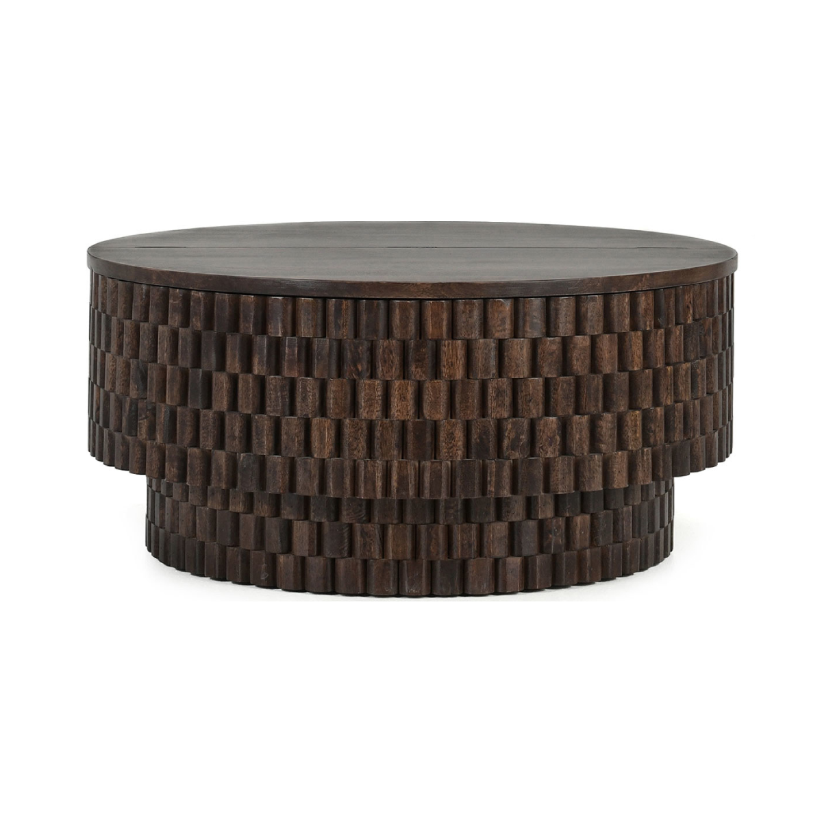 Norwood Round Coffee Table - Bark Brown