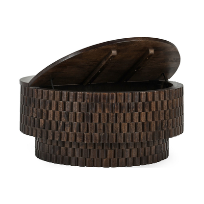 Norwood Round Coffee Table - Bark Brown