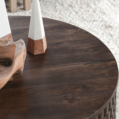 Norwood Round Coffee Table - Bark Brown