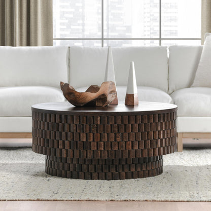 Norwood Round Coffee Table - Bark Brown