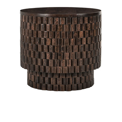 Norwood Round End Table - Bark Brown