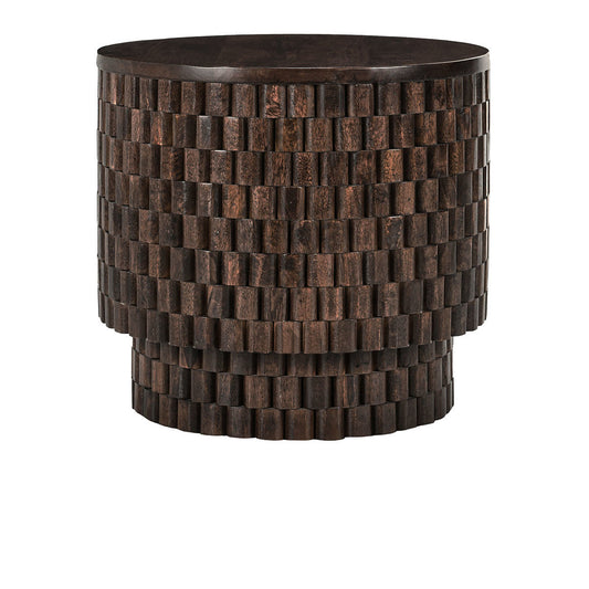 Norwood Round End Table - Bark Brown