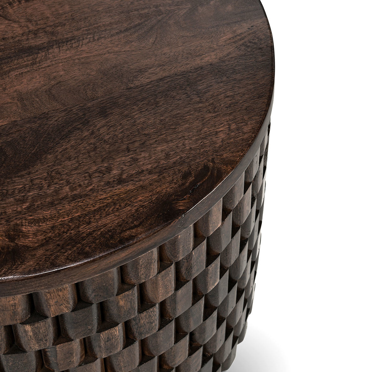Norwood Round End Table - Bark Brown