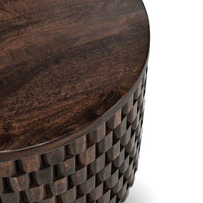 Norwood Round End Table - Bark Brown