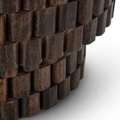 Norwood Round End Table - Bark Brown