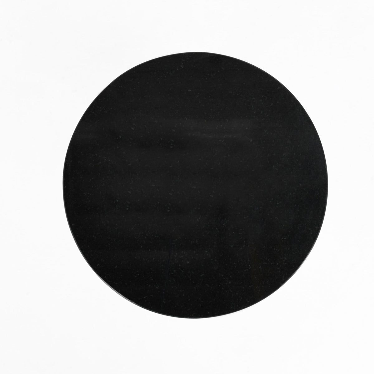 Leyton Marble/Aluminum Round Accent Table - Black