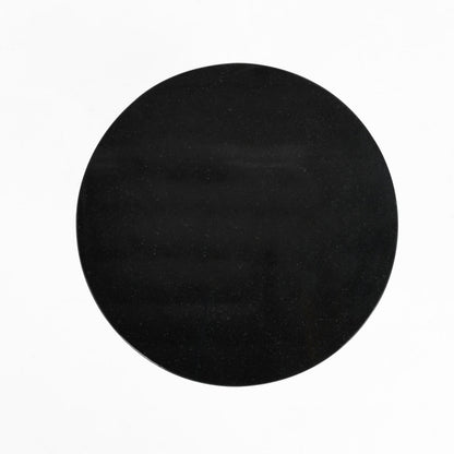 Leyton Marble/Aluminum Round Accent Table - Black