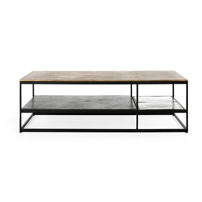 Remmy Cast Aluminum Rectangle Coffee Table - Brass Antique