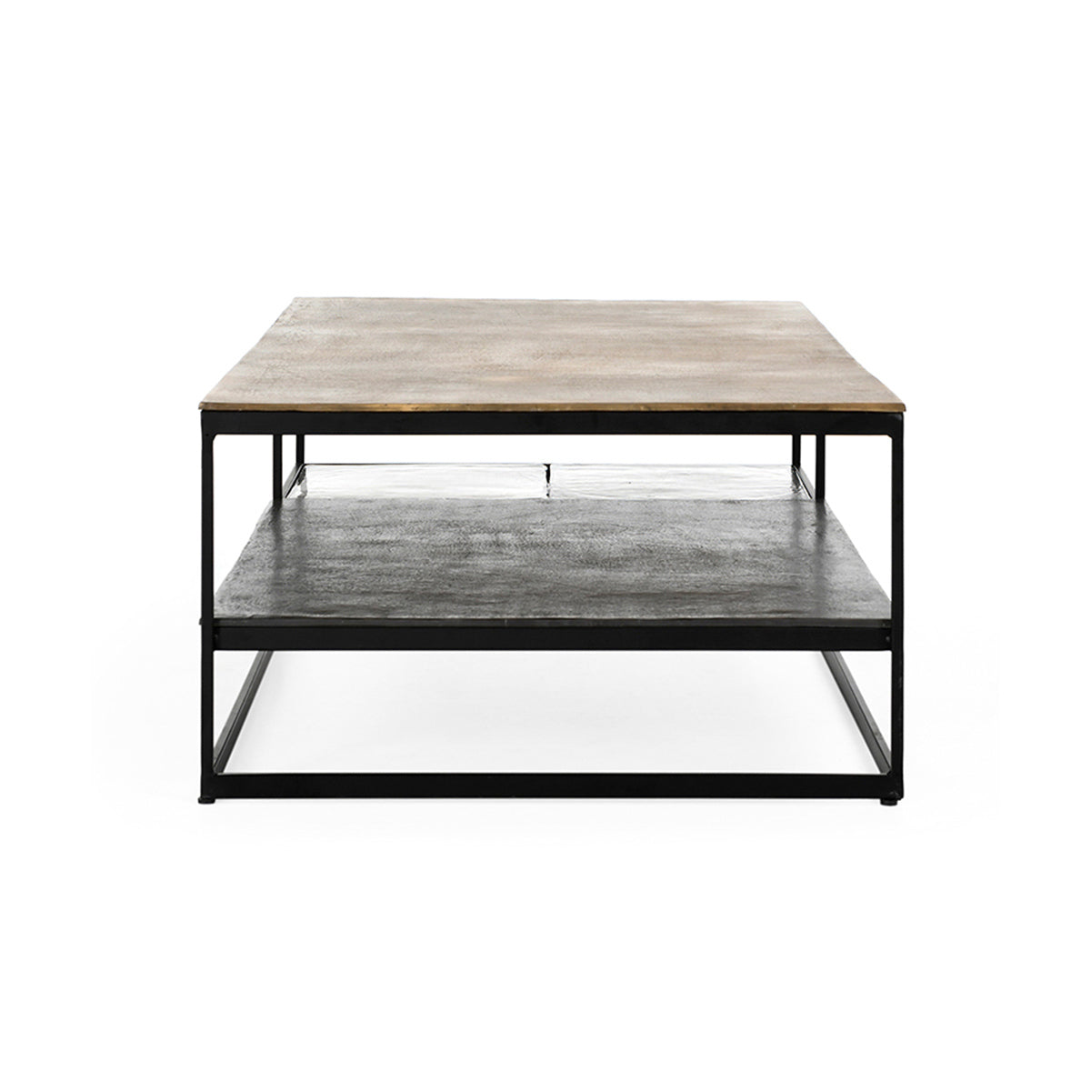 Remmy Cast Aluminum Rectangle Coffee Table - Brass Antique