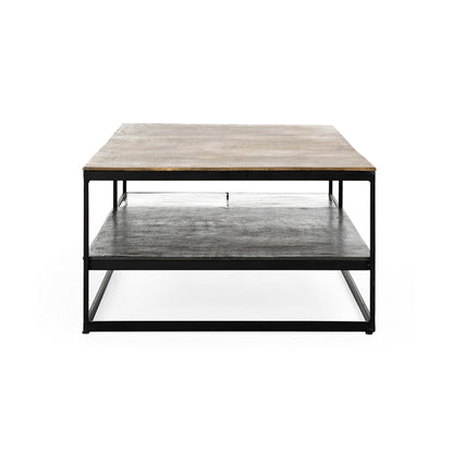 Remmy Cast Aluminum Rectangle Coffee Table - Brass Antique