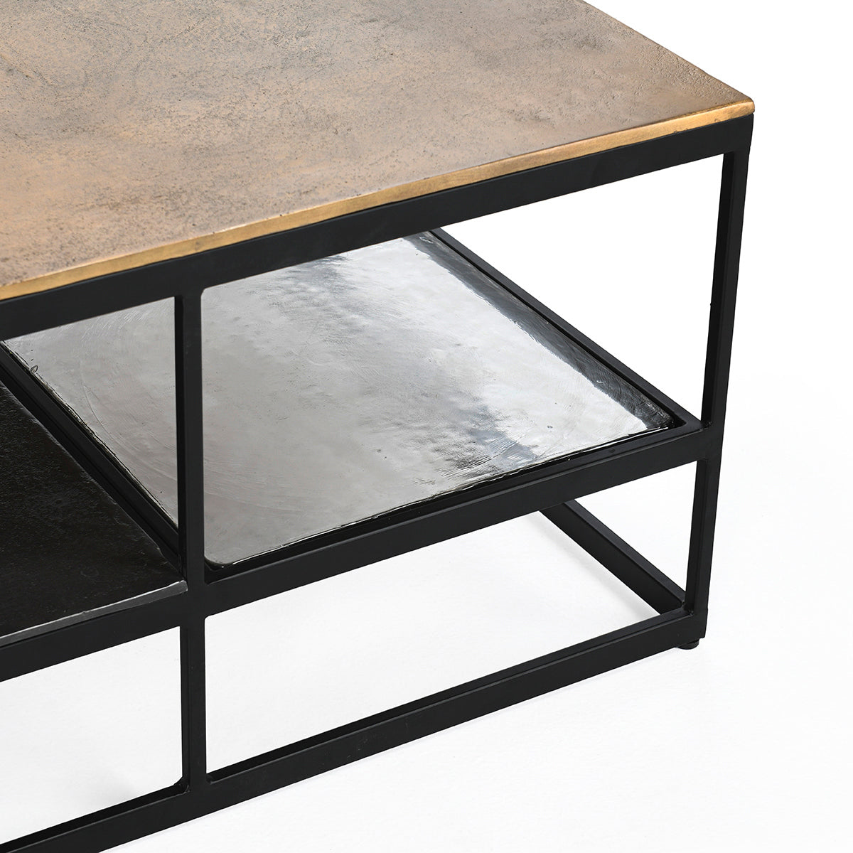 Remmy Cast Aluminum Rectangle Coffee Table - Brass Antique