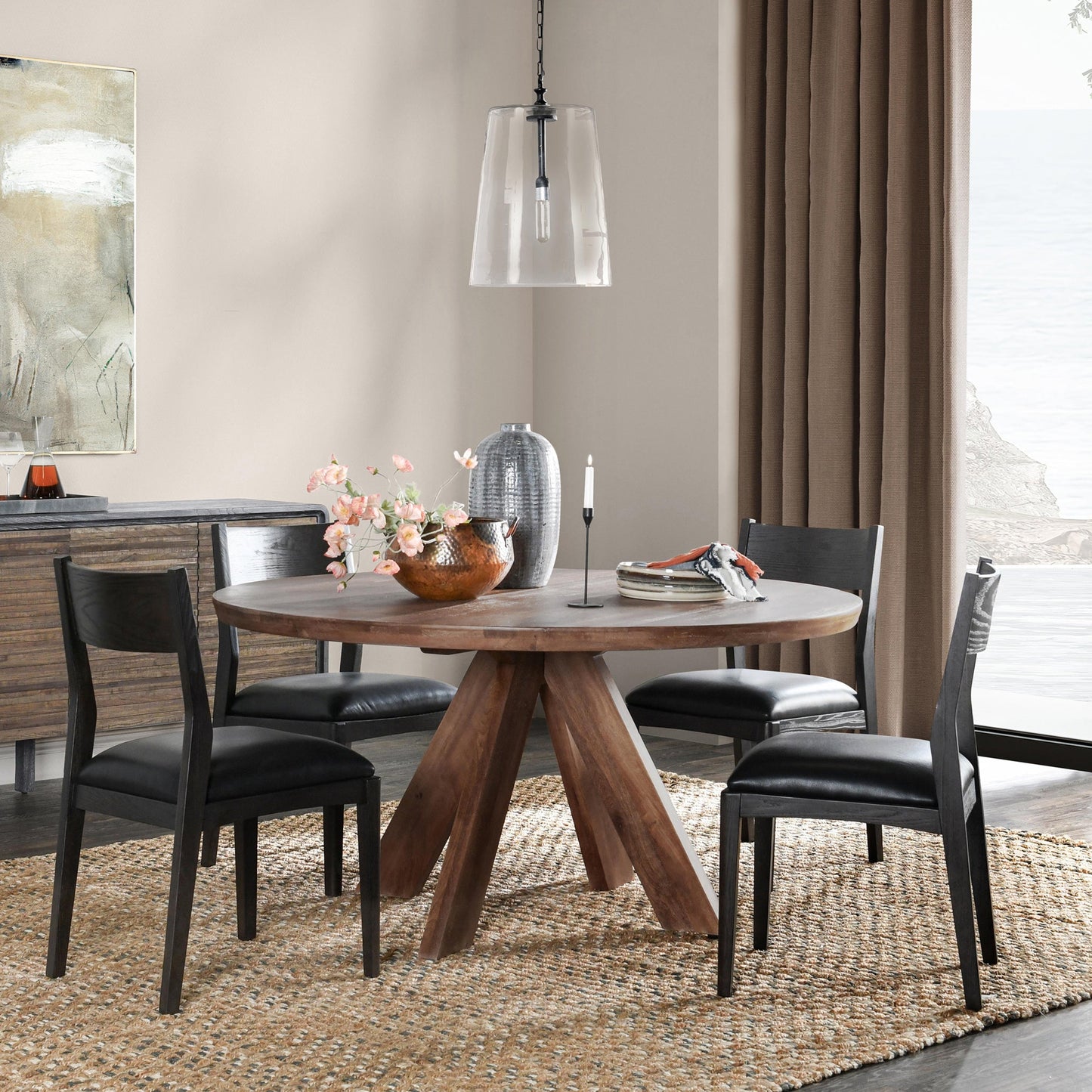Rodrigo  Round Dining Table - Hickory Brown