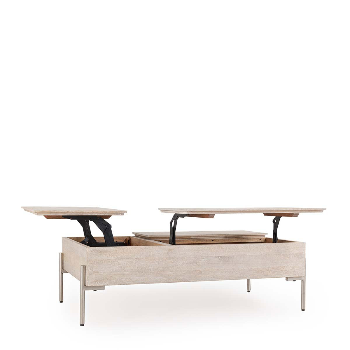 Rocklin Double Round Lift Top Coffee Table - White