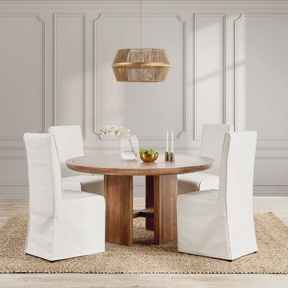 Selena Round Dining Table - Hickory Brown