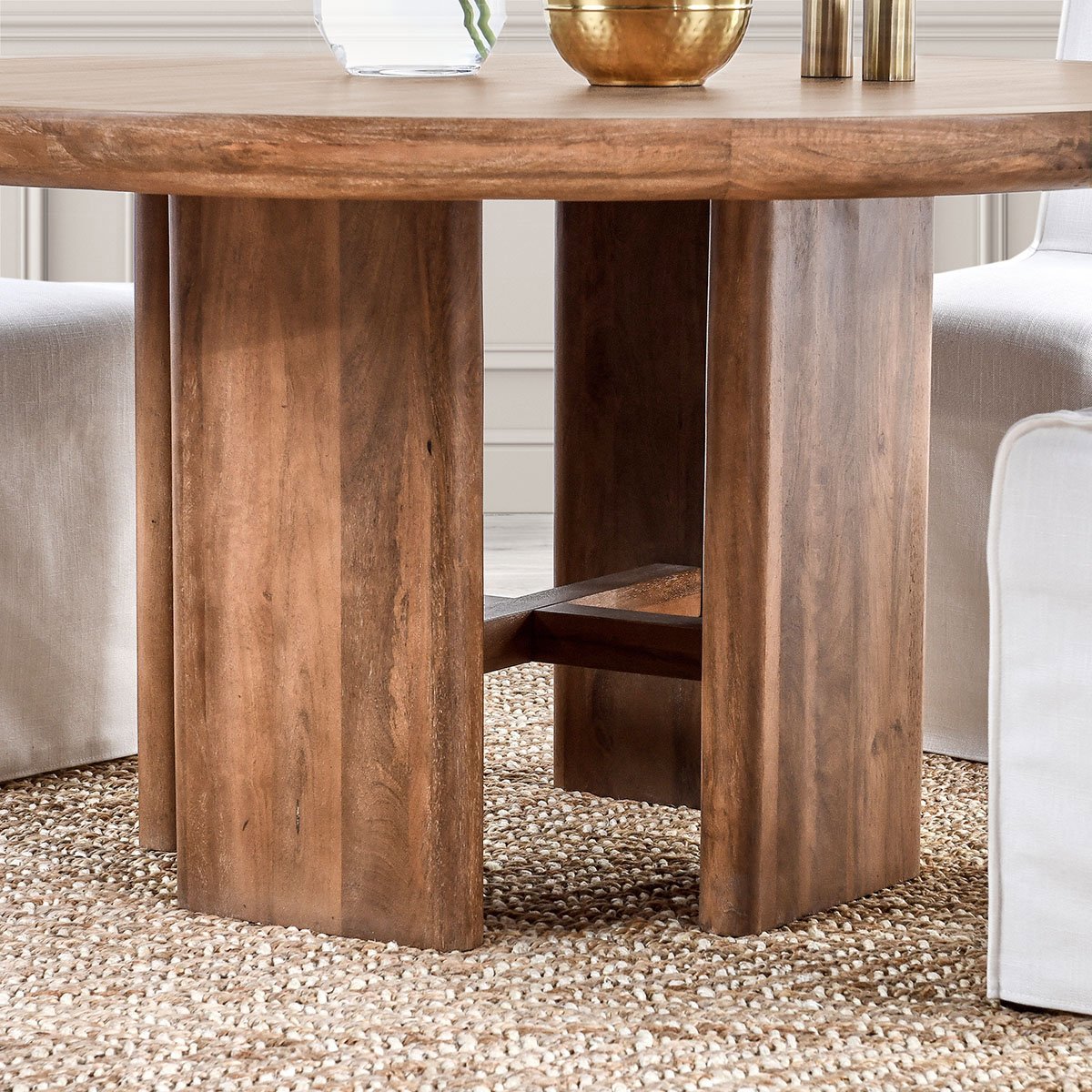 Selena Round Dining Table - Hickory Brown