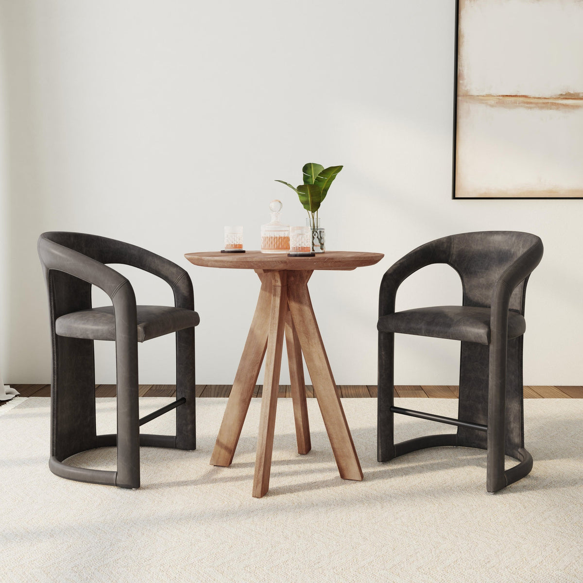 Rodrigo Round Bar Table - Hickory Brown