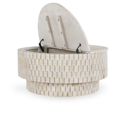 Norwood Round Coffee Table - Coastal White