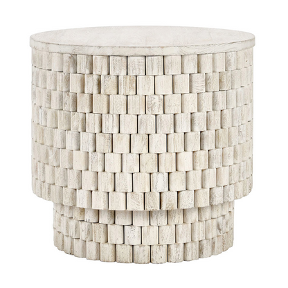 Norwood Round End Table - Coastal White