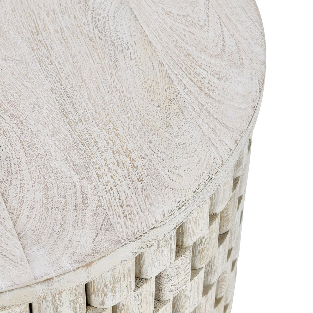 Norwood Round End Table - Coastal White