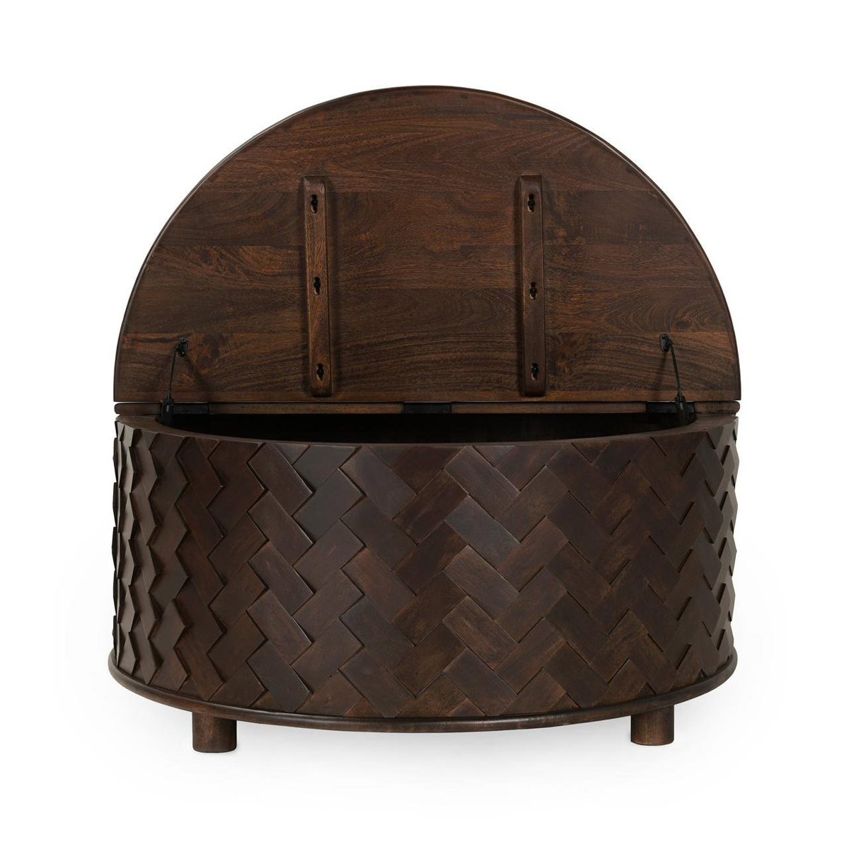 Shira Round Storage Coffee Table - Kona Brown