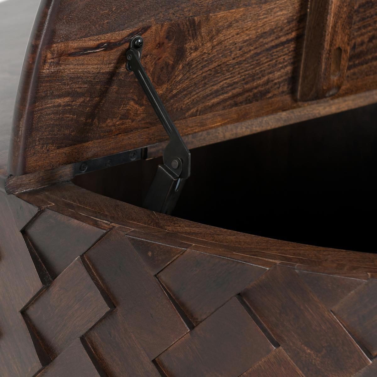 Shira Round Storage Coffee Table - Kona Brown