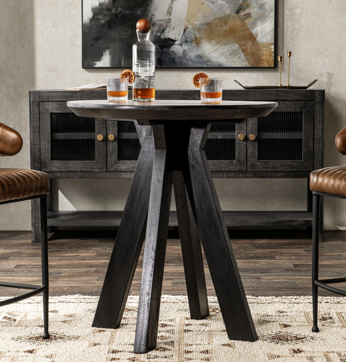 Rodrigo Round Counter Table - Black