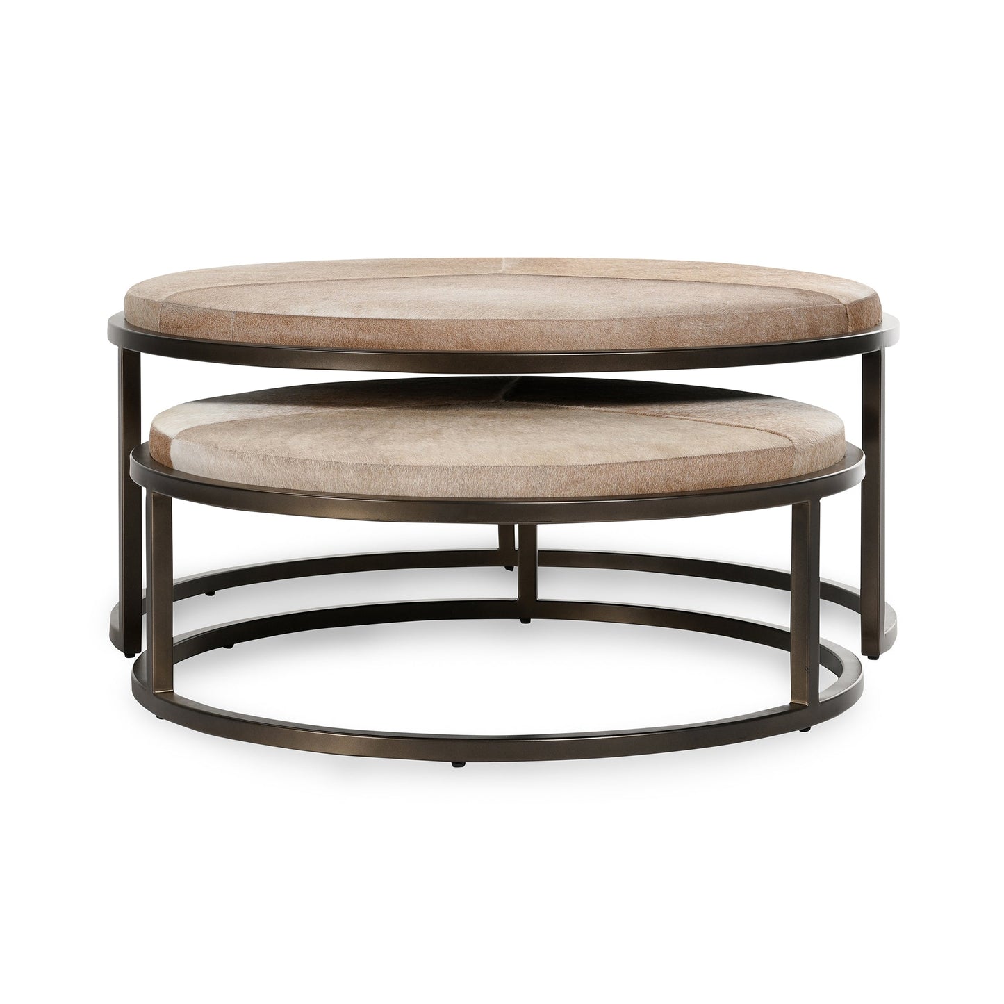 Hayword Hide Nesting Coffee Tables Set of 2 - Canyon Sand