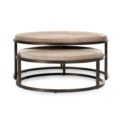Hayword Hide Nesting Coffee Tables Set of 2 - Canyon Sand