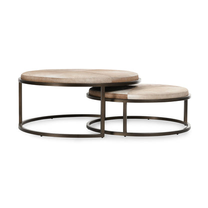 Hayword Hide Nesting Coffee Tables Set of 2 - Canyon Sand