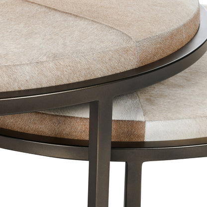Hayword Hide Nesting Coffee Tables Set of 2 - Canyon Sand