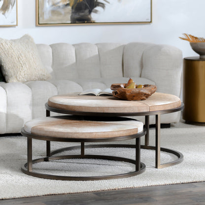 Hayword Hide Nesting Coffee Tables Set of 2 - Canyon Sand