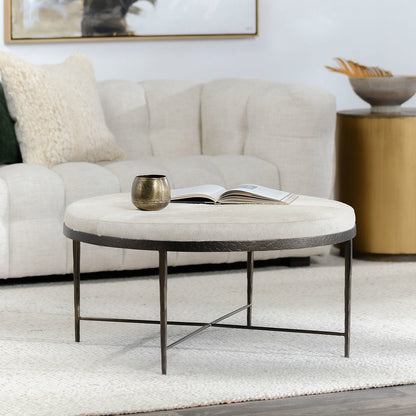 Bose Hide Round Coffee Table - Dusty Cream