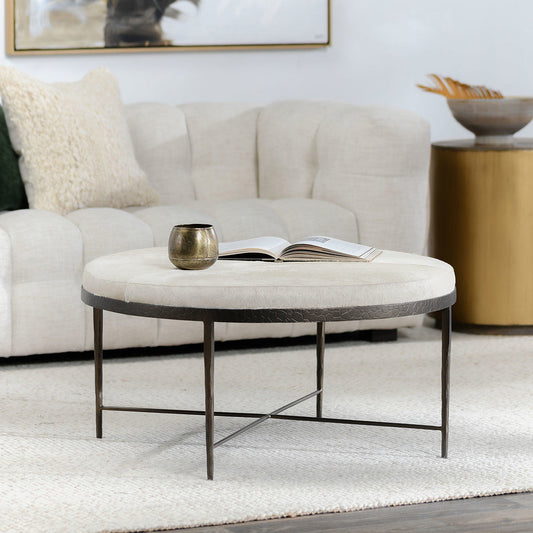 Bose Hide Round Coffee Table - Dusty Cream