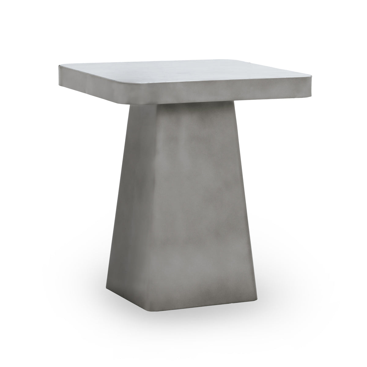 Far Marble/Metal Square End Table - White/Slate Gray