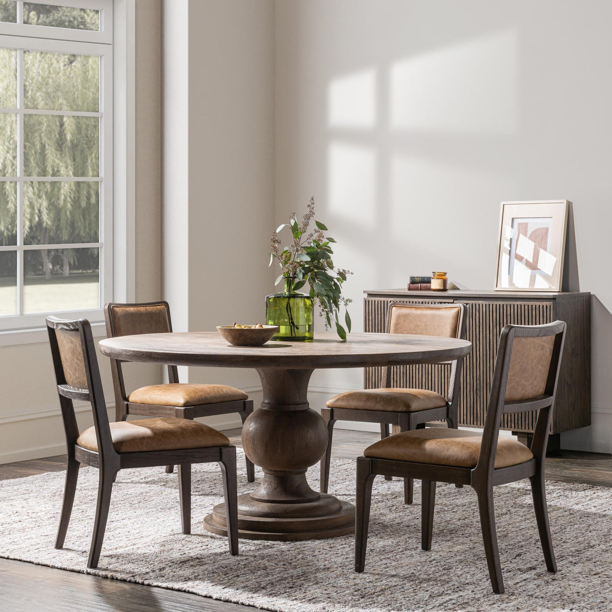 Hera Dining Table - Pecan Brown - 60"