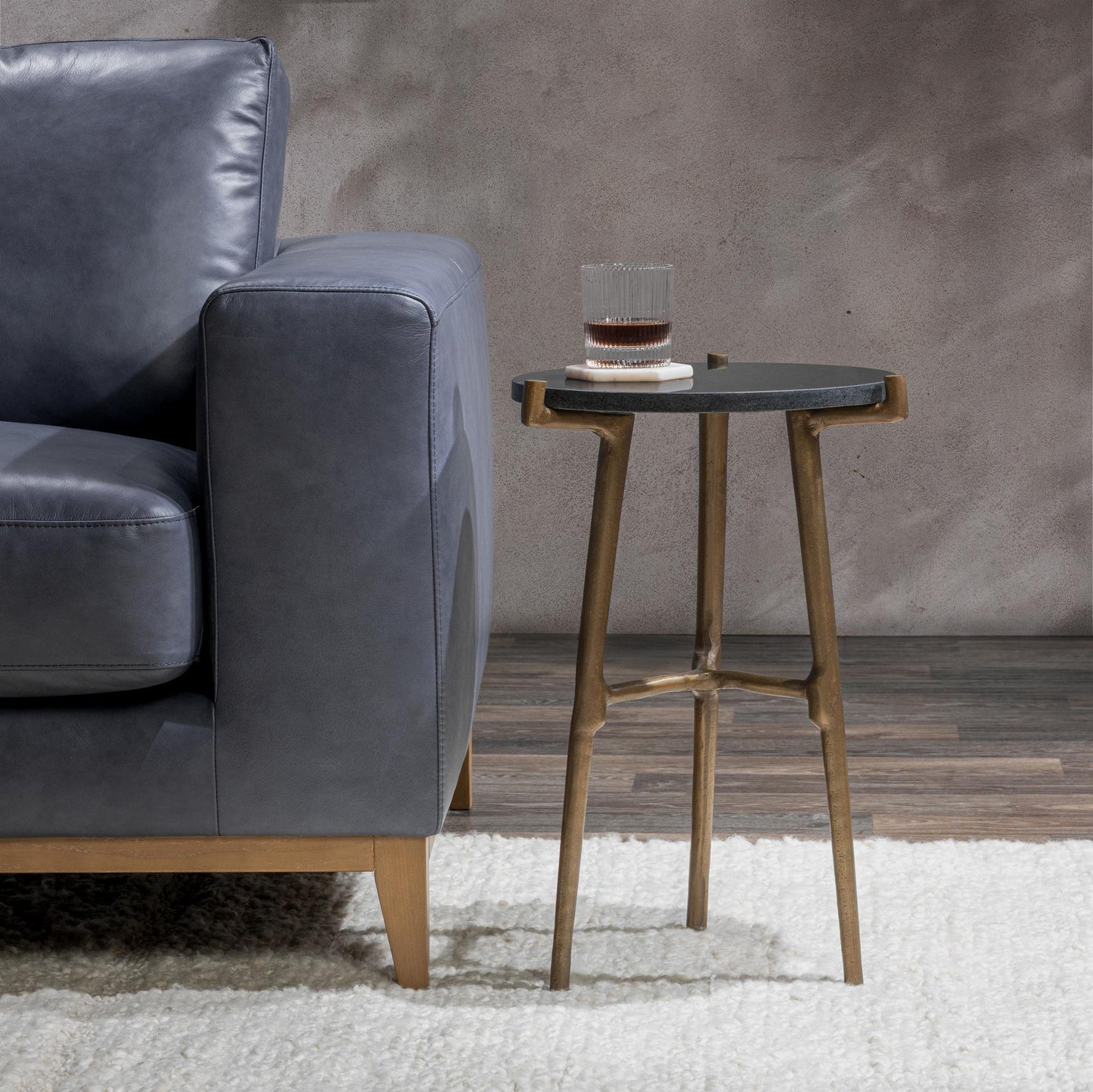 Halley Round Accent Table - Black