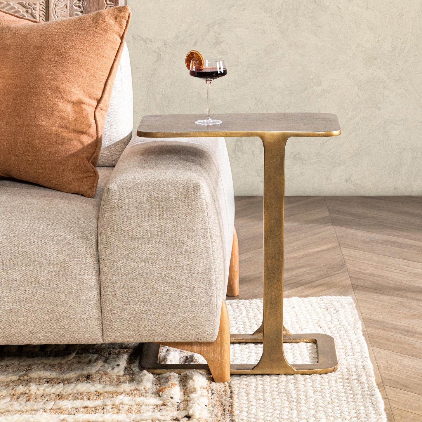 Geanna Accent Table - Brass
