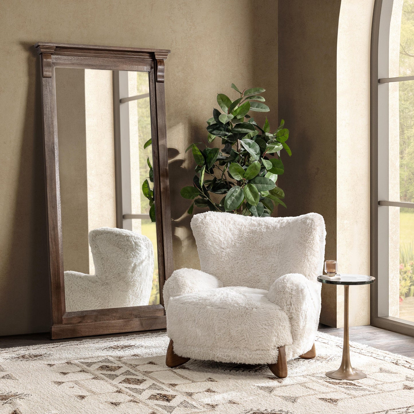 Fabiana Round Accent Table - Brass