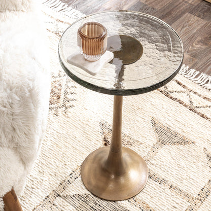 Fabiana Round Accent Table - Brass