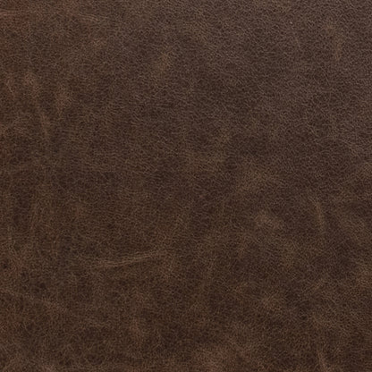 Clair Leather Round Coffee Table - Cocoa Brown