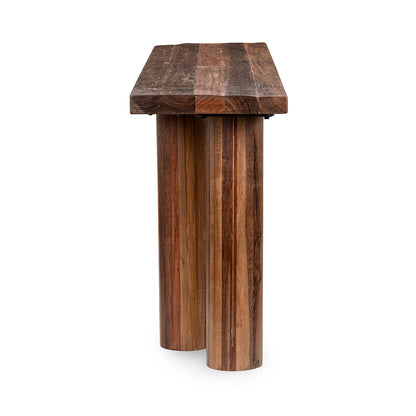 Alto Rectangle Console Table - Rustic Brown