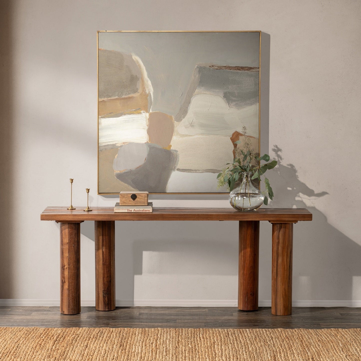 Alto Rectangle Console Table - Rustic Brown