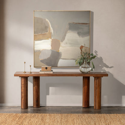 Alto Rectangle Console Table - Rustic Brown