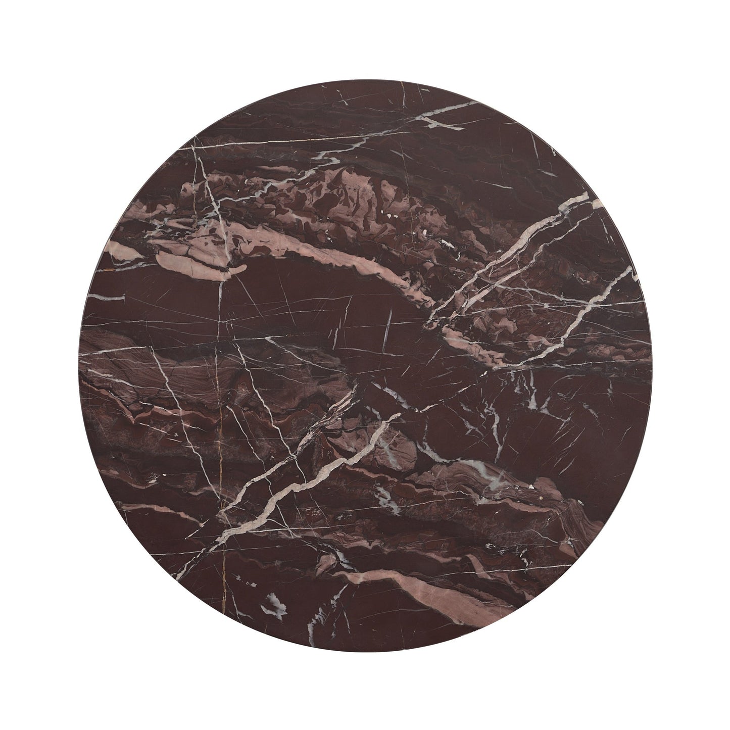 Reilly Marble Round Accent Table Small - Merlot