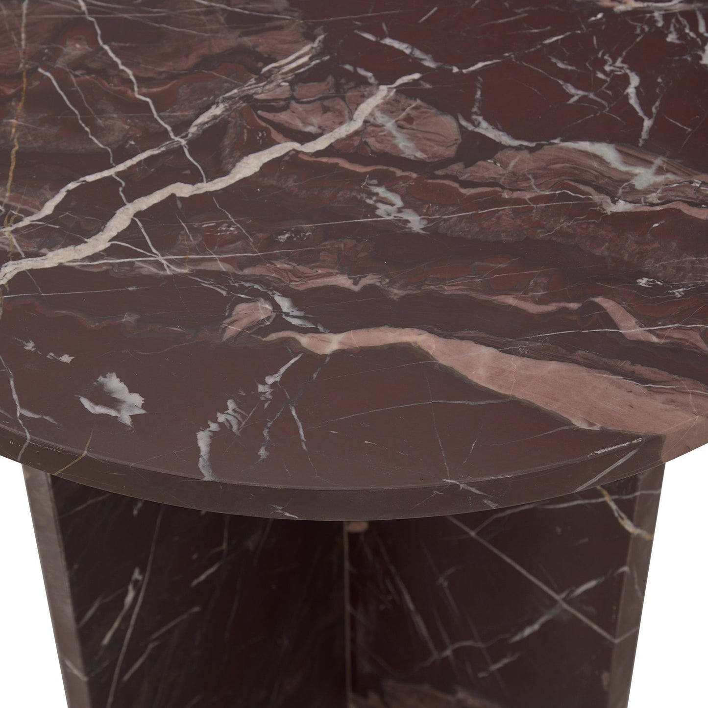 Reilly Marble Round Accent Table Small - Merlot