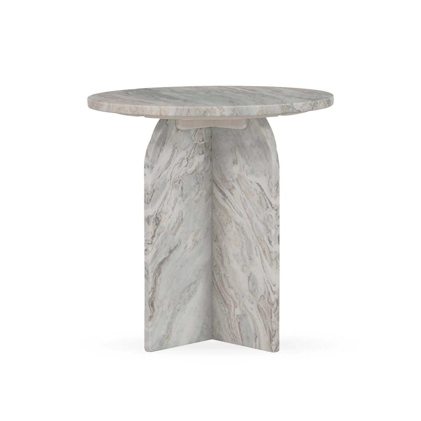 Reilly Marble Round Accent Table Small - Rusty Gray
