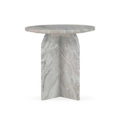 Reilly Marble Round Accent Table Small - Rusty Gray