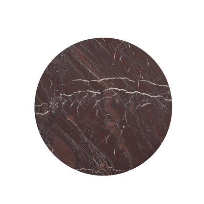 Reilly Marble Round Coffee Table - Merlot