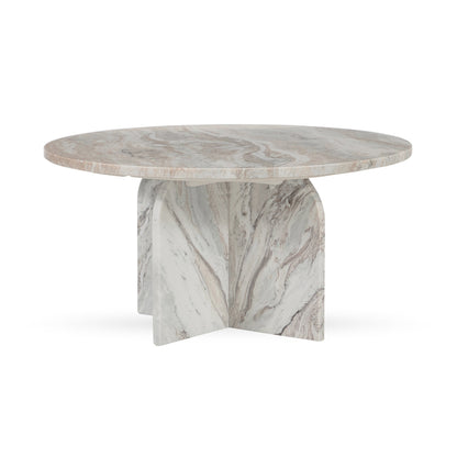 Reilly Marble Round Coffee Table - Rusty Gray
