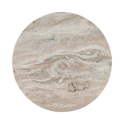 Reilly Marble Round Coffee Table - Rusty Gray